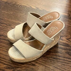 Franco Sarto Beige Wedge Sandals